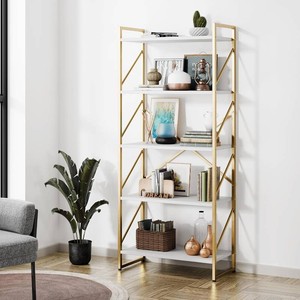 48 Inch Tiers Bookshelf, Tall Bookshelves, Open Display Bookcase was Installed