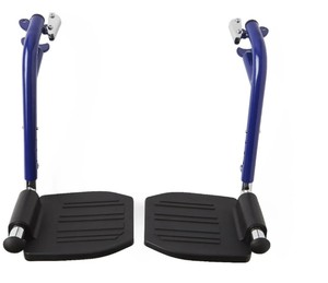 Medline Blue Swing-Away Footrest for Transport Chairs, 1PR