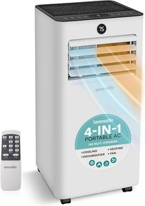 SereneLife 10,000 BTU Portable Air Conditioner and Heater, Small AC with Dehumidifier and Fan,