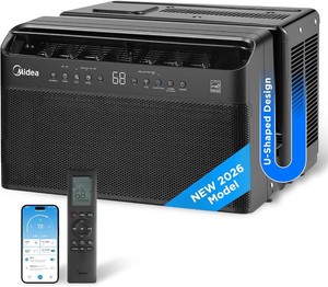 New Midea 6,000 BTU U Shaped Window Air Conditioner, Cools up to 250 Sq Ft