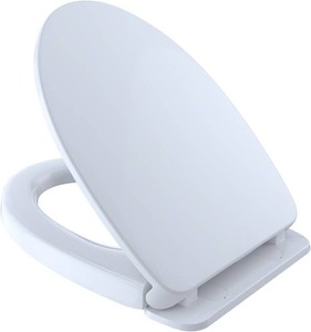 TOTO SoftClose Slow Close Elongated Toilet Seat and Lid, Cotton White - SS124#01
