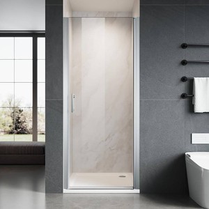 Glass Shower Chrome Door 34 W x 72 H, UCALAFEE Frameless Pivot Swing Door