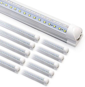 10-Pack 8ft LED Shop Light Fixture - 90W T8 Integrated LED Tube Light - 6500K 12000LM V-Shape Linkable -