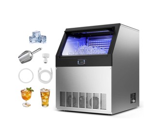 VEVOR Commercial Ice Maker Machine, 300 lbs24h with 85 lbs Storage Capacity, Built-inFreestandingUnder Counter
