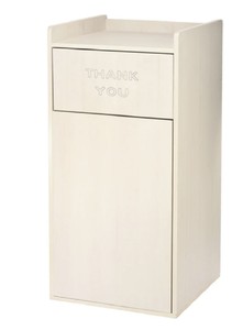 Alpine Industries ALP476-WHI 22 Inch Drop Top Trash Receptacle Wood Veneer White