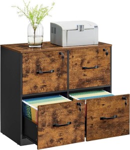 VASAGLE 4-Drawer Lateral File Cabinet, Compact, Locking, Printer Stand