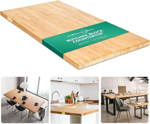 Beech Butcher Block Countertop, 48 x 25 x 1.5 in