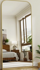 Mirror Length 77x38 Inch Full Body Standing Aluminum Gold XRAMFY Floor Bedroom