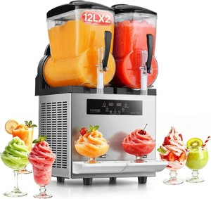 VEVOR Commercial Slushie Machine 12Lx2 Double Tank Margarita Drink 96 Cups xn240b
