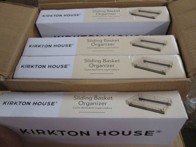 Lot of 4 Kirkton House metal sliding basket drawer organizers