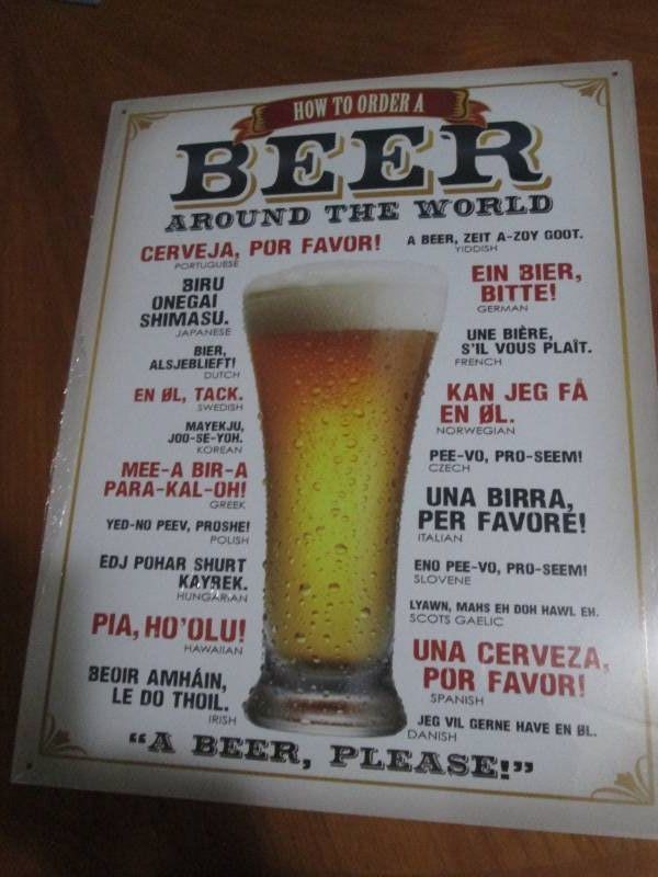 Order me a beer metal sign measures 12 x 14 inches