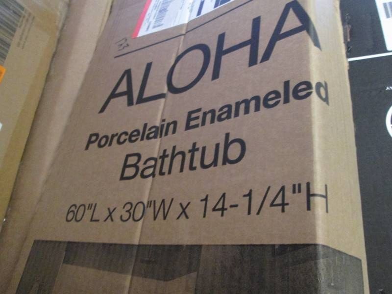Aloha porcelain enamel bathtub right drain