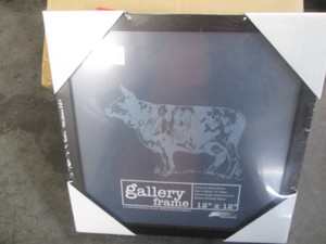 4 Pack of new Gallery deep wood frames, 12 x 12 inches black