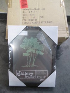 4 Pack of new Gallery deep wood frames, 9 x 12 inches black
