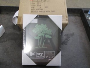 4 Pack of new Gallery deep wood frames, 9 x 12 inches black
