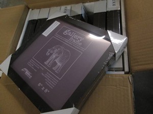8 Pack of new Gallery deep wood frames, 8 x 8 inches black