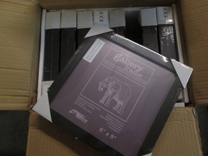 8 Pack of new Gallery deep wood frames, 8 x 8 inches black