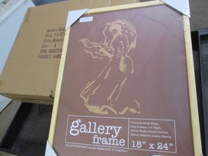 4 Pack of new Gallery deep wood frames, 18 x 24 inches natural wood