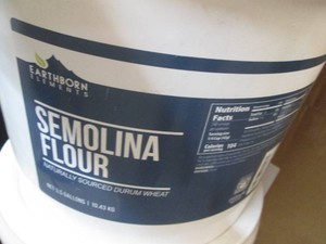 3.5 Gallon pail of semolina flour naturally sources durum wheat