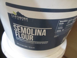 3.5 Gallon pail of semolina flour naturally sources durum wheat