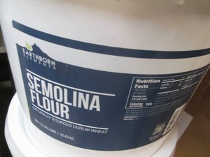 3.5 Gallon pail of semolina flour naturally sources durum wheat