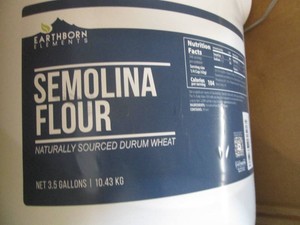 3.5 Gallon pail of semolina flour naturally sources durum wheat
