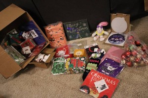 Holiday overstock, decorations, toys, and more
