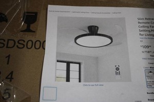 Retractable ceiling fan with light and remote control