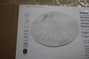 Whirlpool top load washer wash plate replacement