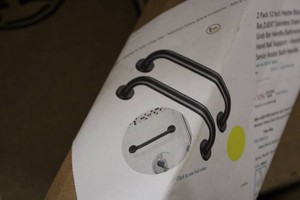 Matte black shower grab bars 2pack