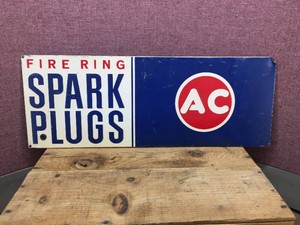 Vintage - FIRE RING Spark Plugs - Metal Sign 24 x 9