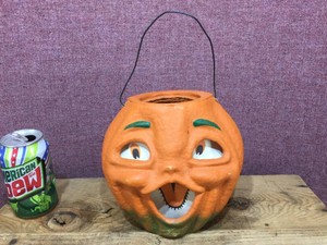 Vintage Paper Mache - Halloween Pumpkin - Trick Or Treat