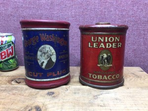 Vintage GEORGE WASHINGTON & UNION LEADER - Tobacco Tins