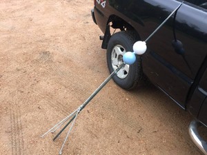 Antique Lightning Rod with WhiteBlue Glass Balls