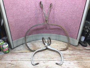 2 Antique Forged Ice Tongs - Smaller & Larger