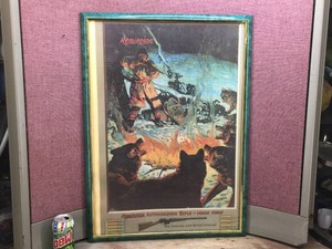 Vintage REMINGTON - Big Enough and Quick Enough Framed Poster 21 x 29 12
