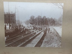 Antique STUART - Railway Construction Photo on Board 20 x 16