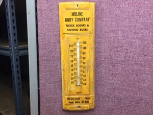 Vintage - Moline Body Company - Thermometer 14 12