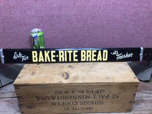 Vintage BAKE-RITE BREAD - MetalPorcelain 2 Sided Doorway Sign