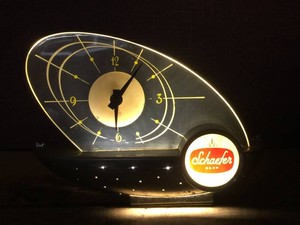 Groovy SCHAEFER Beer - Atomic Sailboat Lighted Clock - Works
