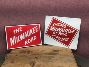 (2) Metal Railroad Signs - Milwaukee