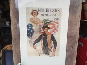 LOOK WILL ROGERS MEMORIAL FUND - Litho Poster 1935