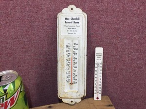 (2) Smaller Vintage Advertiser Thermometers