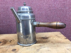 Antique Pewter Chocolate Pot - H.D.M. 1832
