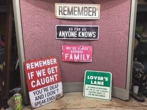 (3) Whimsical Novelty Signs - 2 Metal - 1 Cardboard