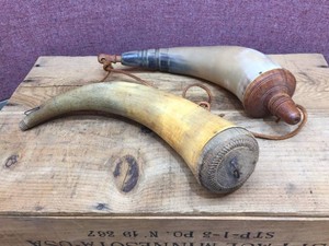(2) Vintage Powder Horns