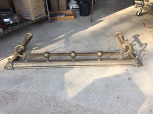 Antique Brass Fireplace Fender 55 x 16