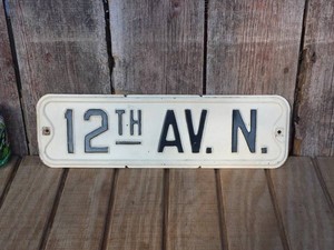 Vintage Heavy - Embossed Metal Street Sign 20 x 6 EnamelPorcelain