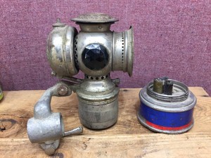 Antique BADGER BRASS SOLAR Bicycle Light  Lighter