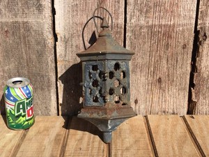 Vintage Heavy Cast Japanese Hexagonal Hanging Lantern